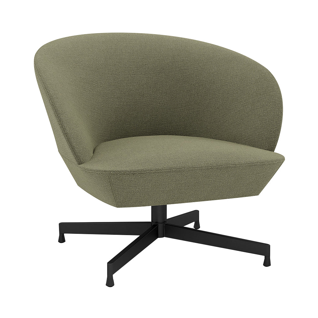 Oslo Lounge Chair: Swivel Base + Black