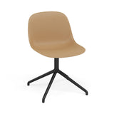Fiber Side Chair: Swivel Base + Recycled Shell + Anthracite Black + Ochre