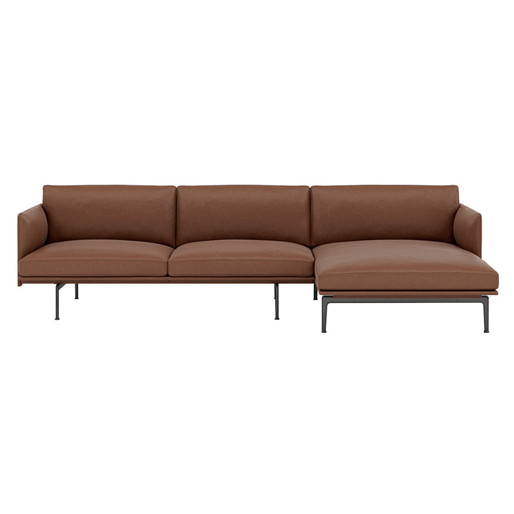 Outline Sofa Chaise Lounge: Right + Black