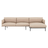 Outline Sofa Chaise Lounge: Right + Black