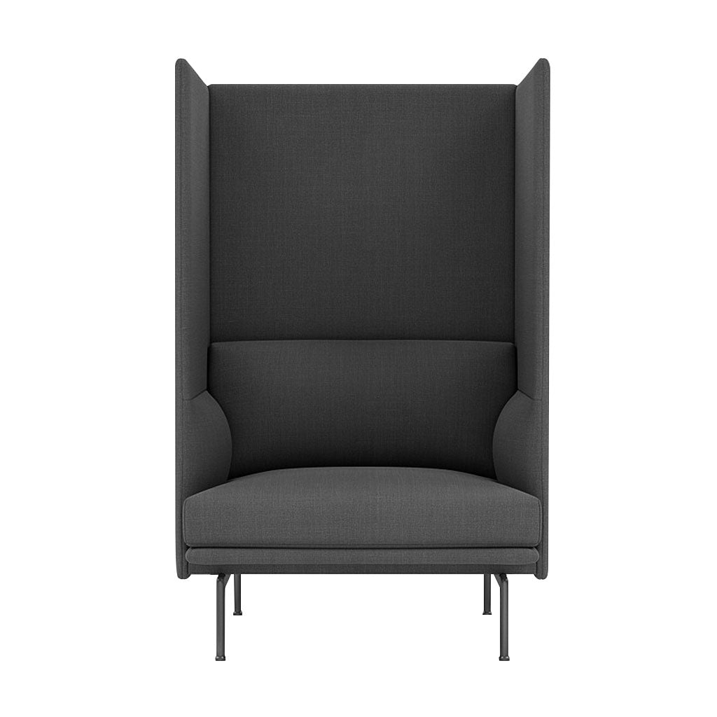 Outline Highback 1-Seater Sofa: Black + Remix 163