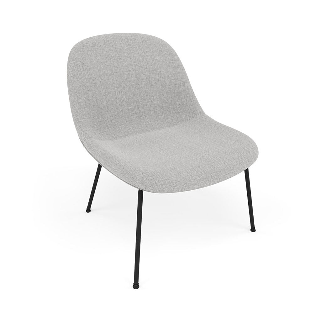Fiber Lounge Chair: Tube Base + Upholstered + Anthracite Black