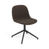 Fiber Side Chair: Swivel Base + Recycled Shell + Upholstered + Anthracite Black