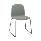 Visu Chair: Sled Base + Upholstered + Black
