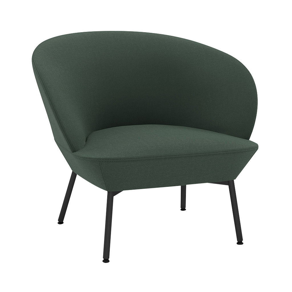 Oslo Lounge Chair: Tube Base + Black + Twil Weave 990