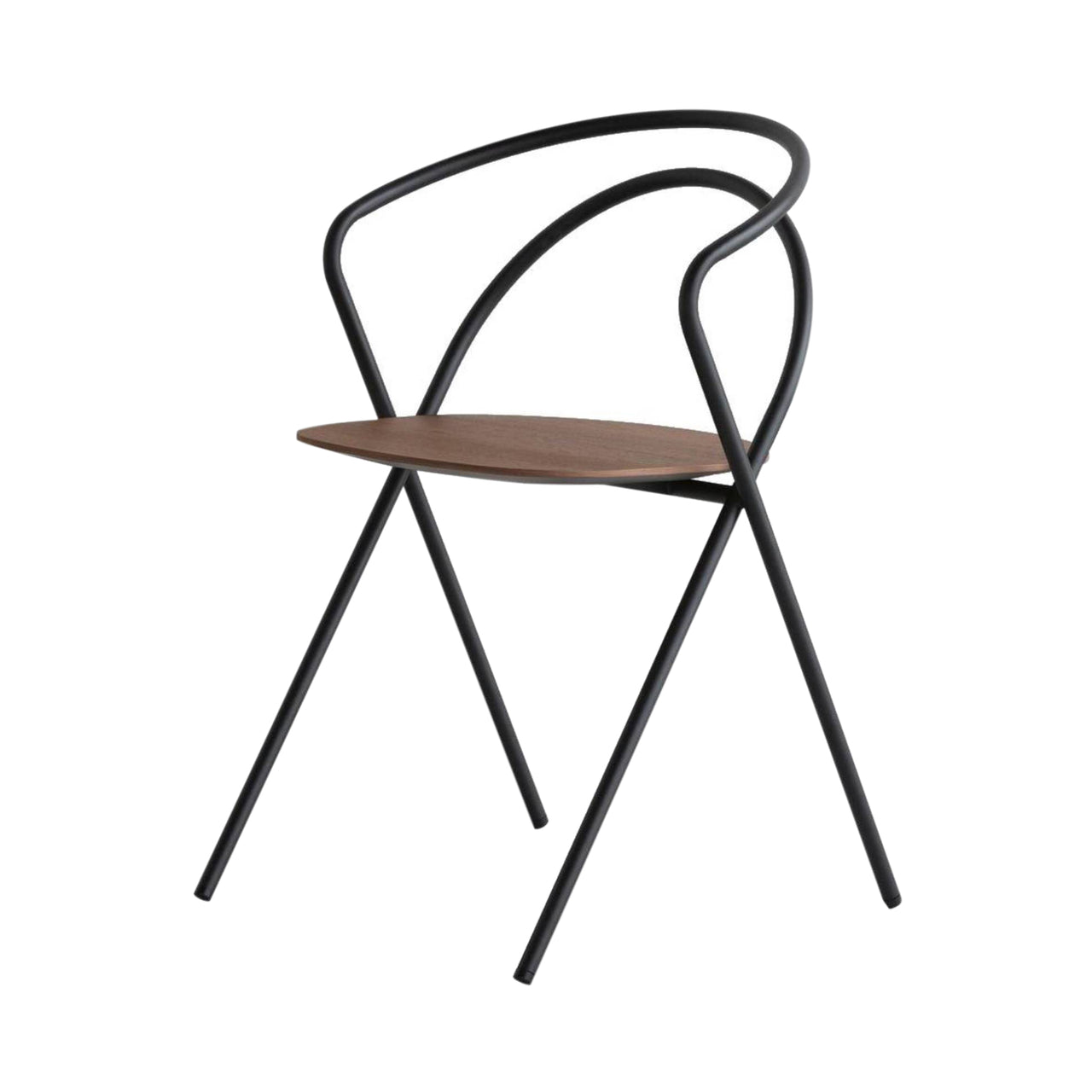Minima Chair: Outdoor + Black + Walnut