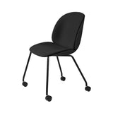 Beetle Meeting Chair: Castor Base + Front Upholstery + Black