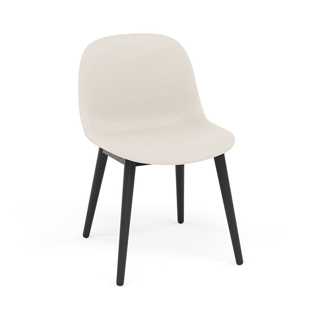 Fiber Side Chair: Wood Base + Recycled Shell + Upholstered + Black