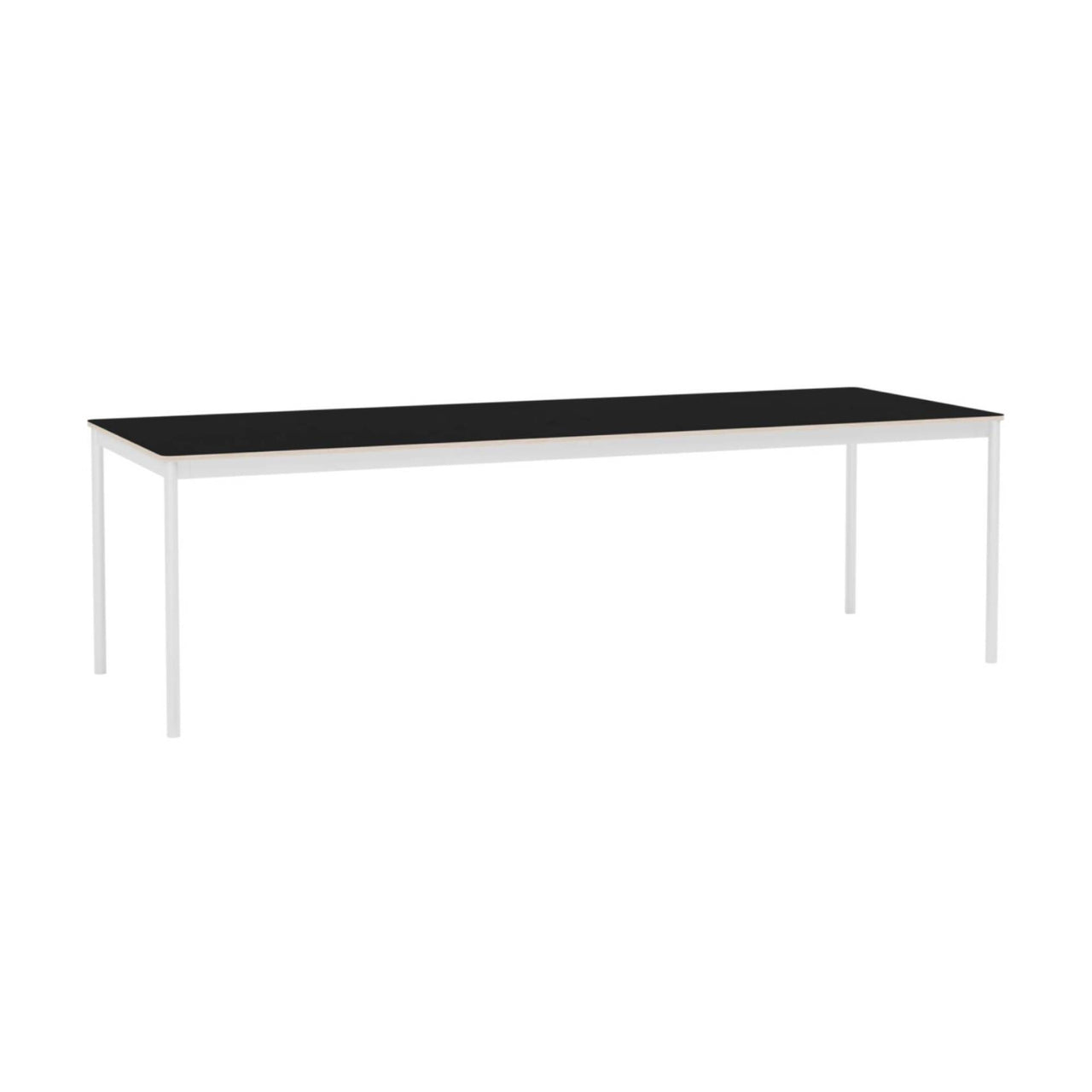 Base Table: Large + Black Laminate + Plywood Edge + White