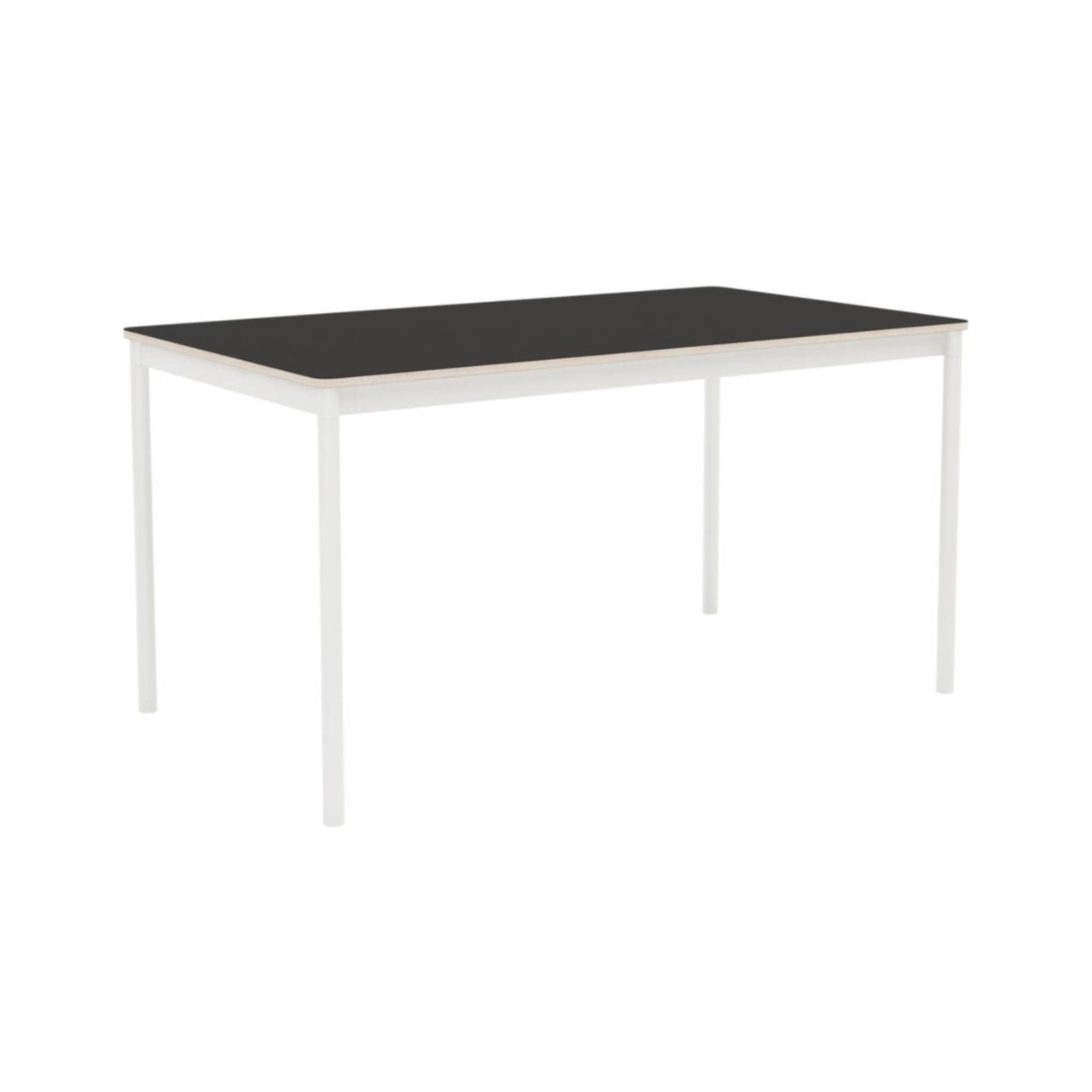 Base Table: Small + Black Linoleum + Plywood Edge + White