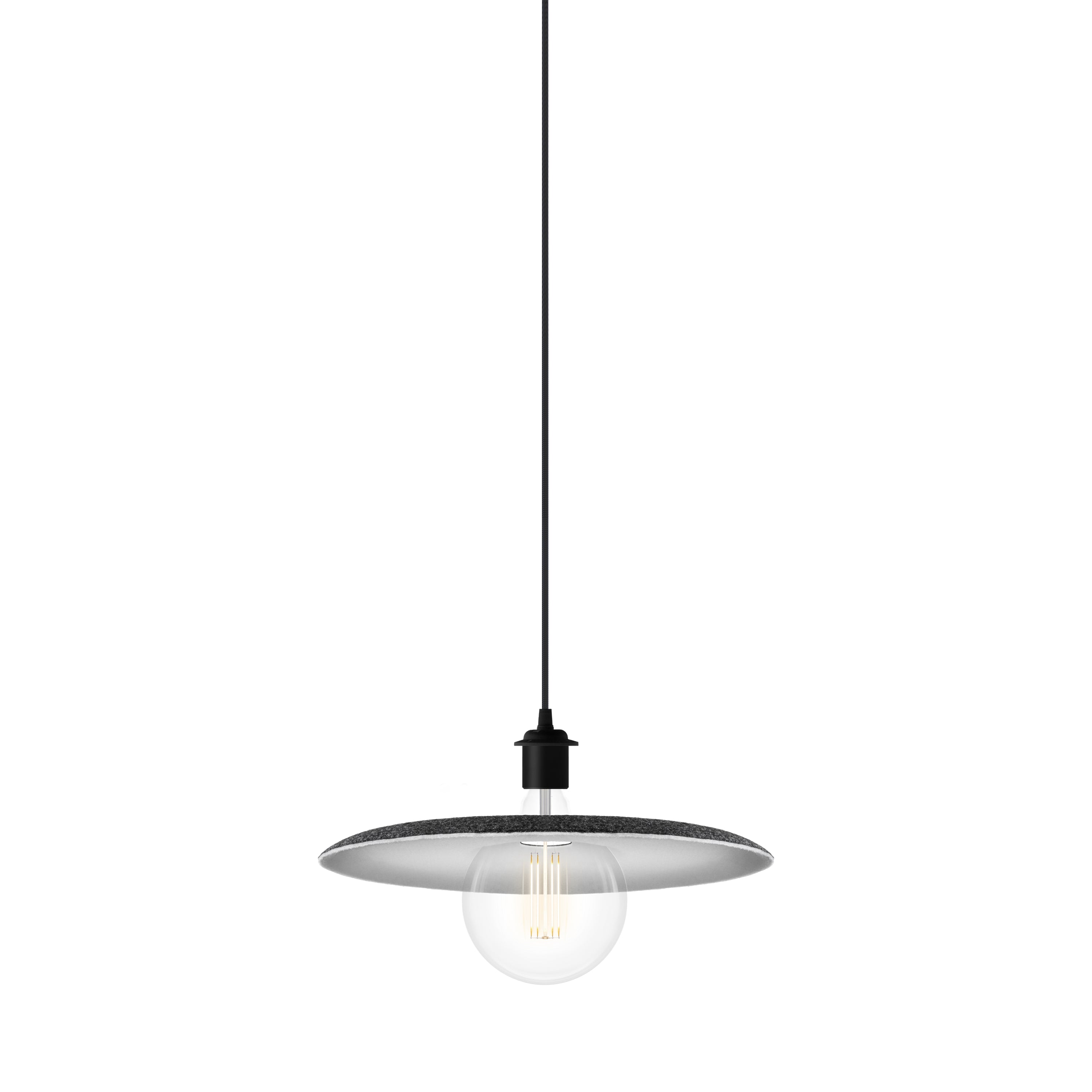 Shade Pendant: Black + Plug-in + With Bulb (3 W)