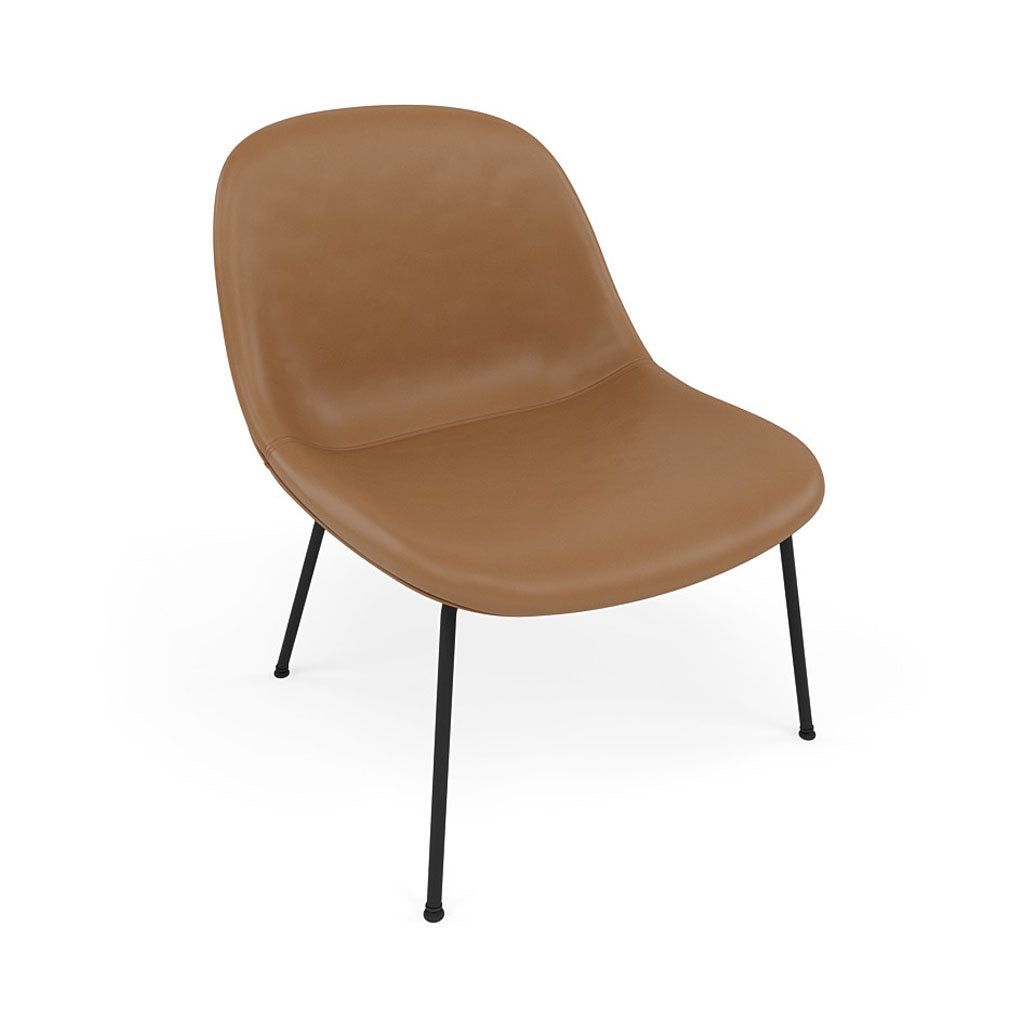 Fiber Lounge Chair: Tube Base + Upholstered + Anthracite Black