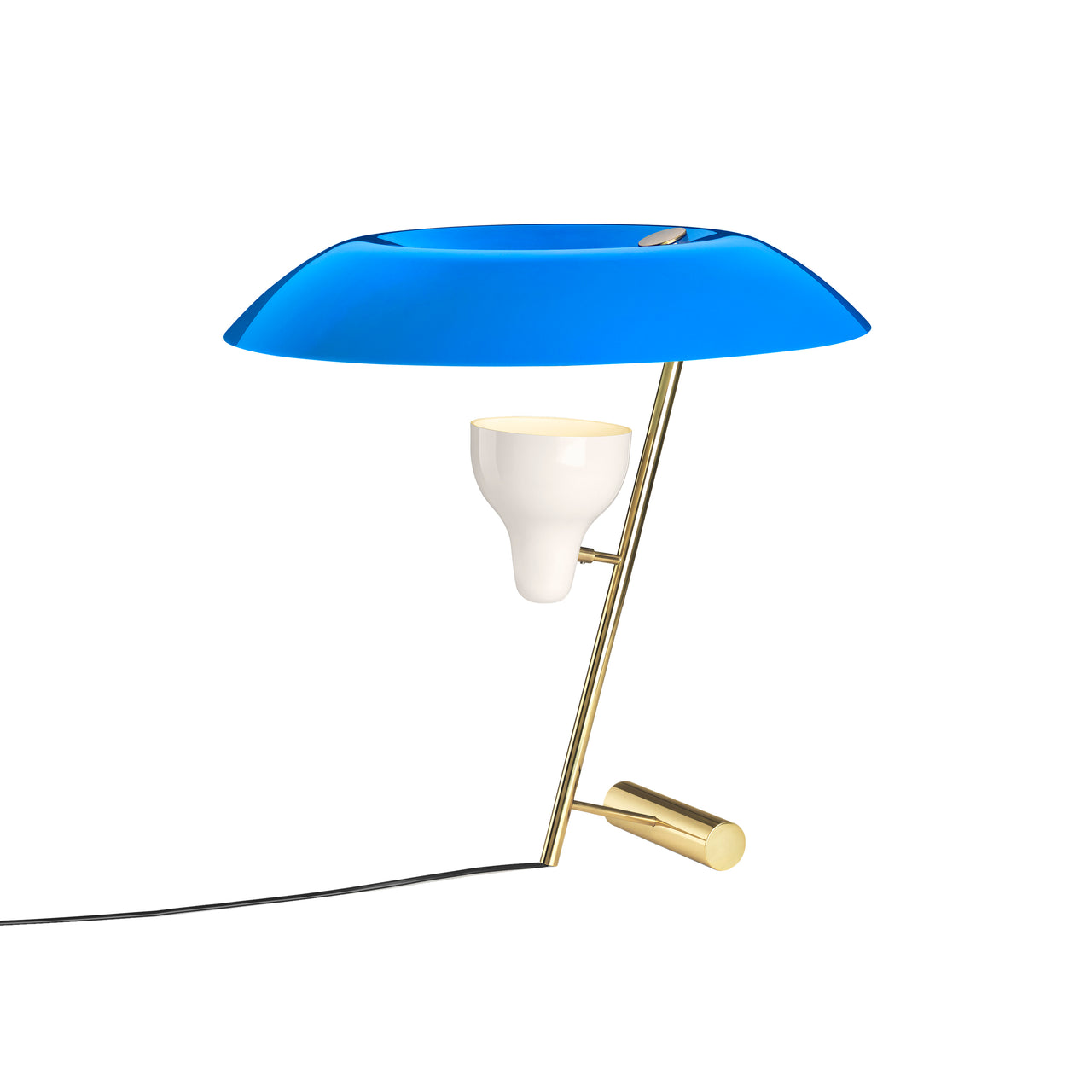 Model 548 Table Lamp: Polished Brass + Azure