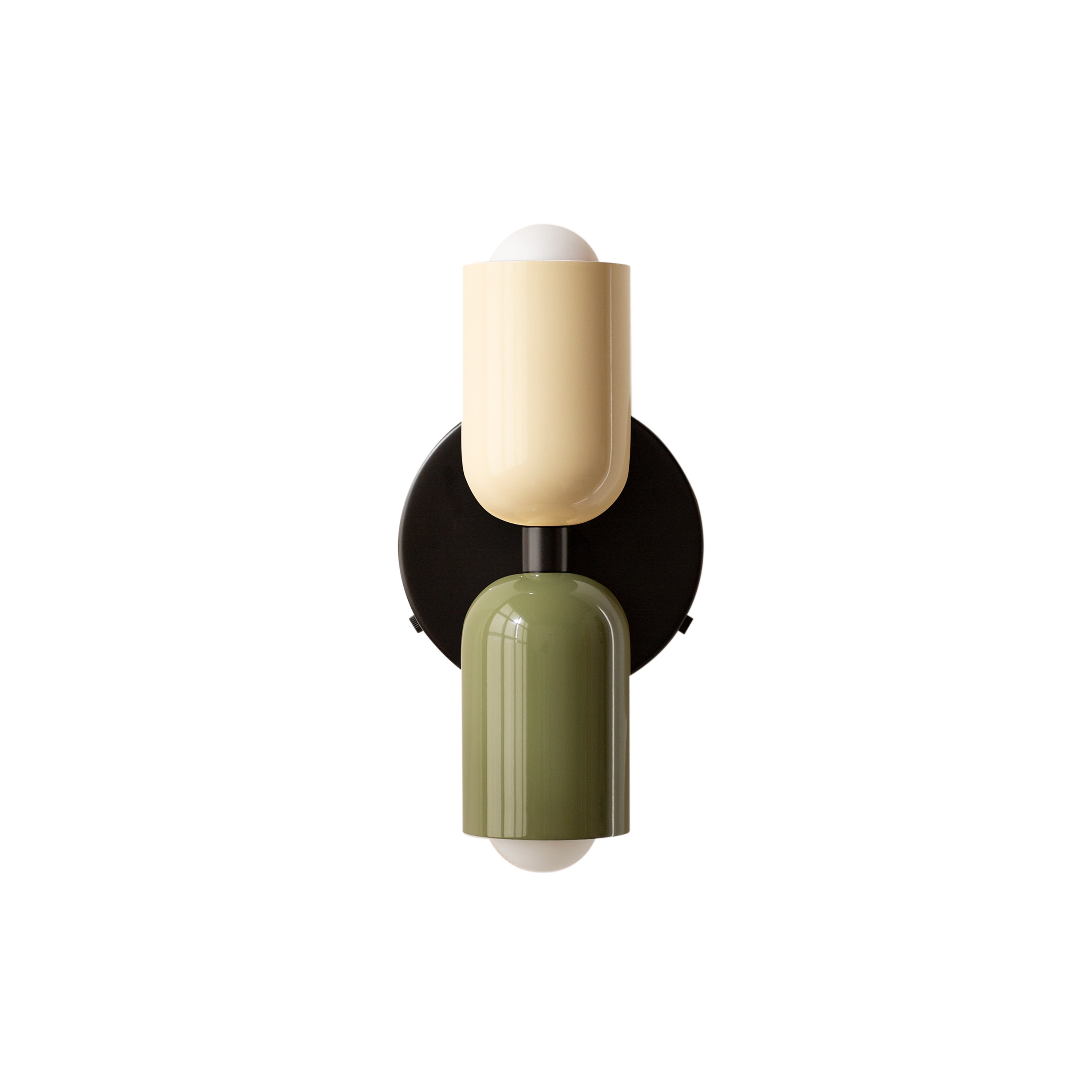 Up Down Sconce: Duo-Tone + Bone + Reed Green + Black