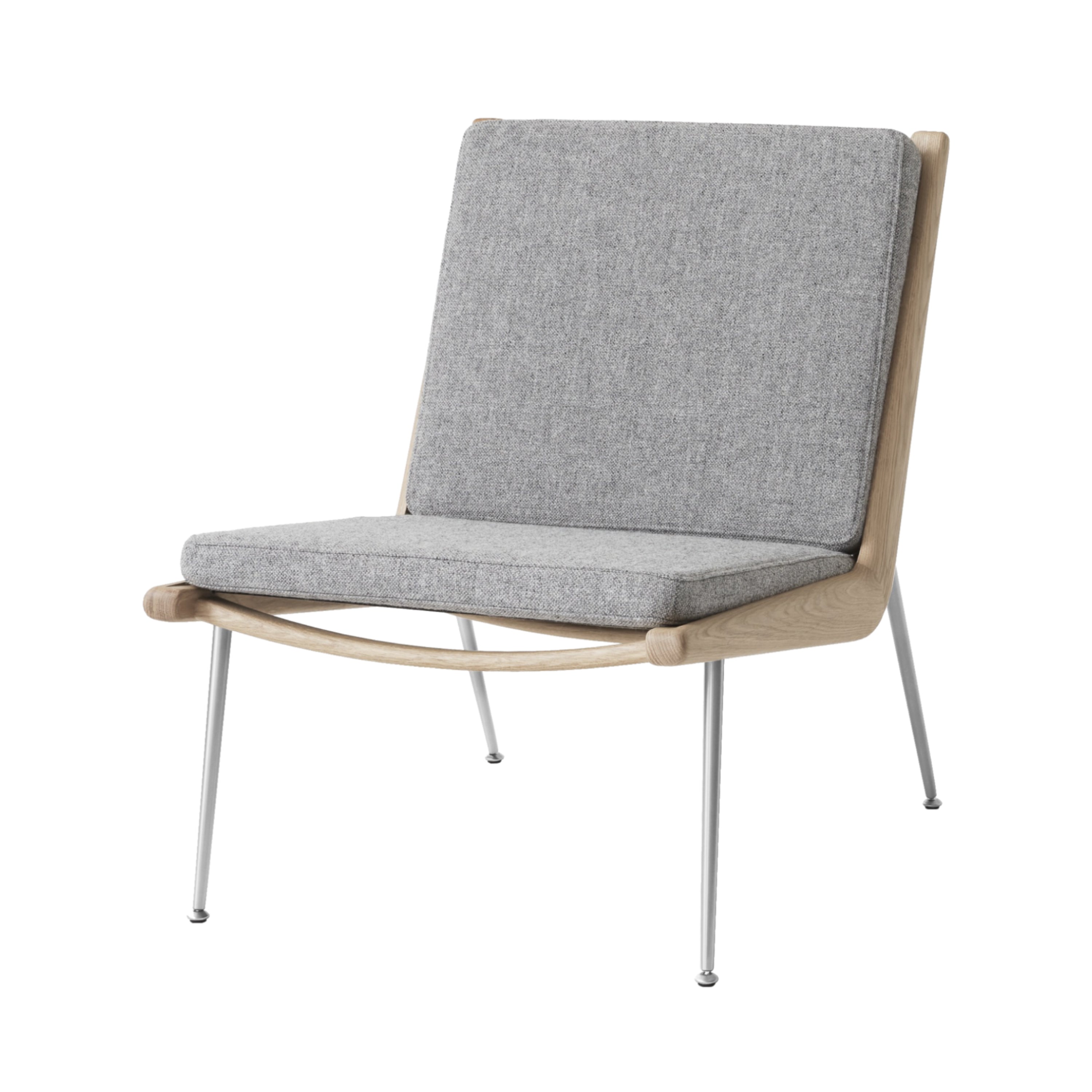 Boomerang Chair HM1: Oiled Oak + Stainless Steel