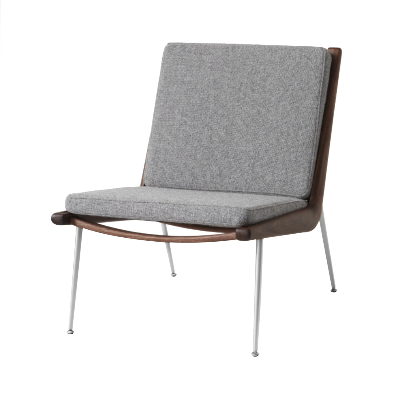 Boomerang Chair HM1: Oiled Walnut + Stainless Steel