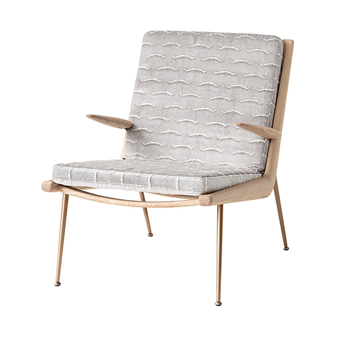 Boomerang Armchair HM2: Oiled Oak + Brass