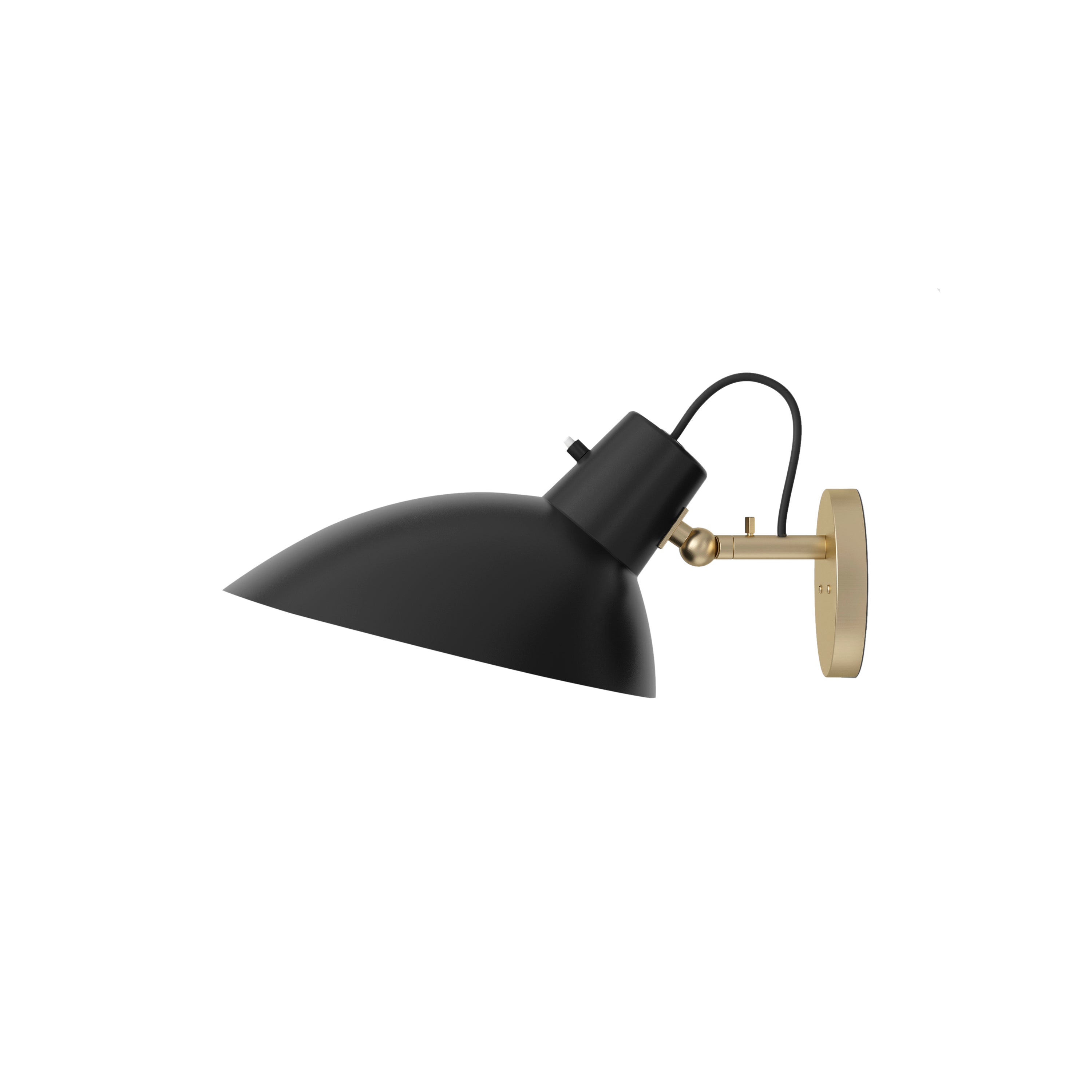 VV Cinquanta Wall Lamp with Switch: Brass + Black