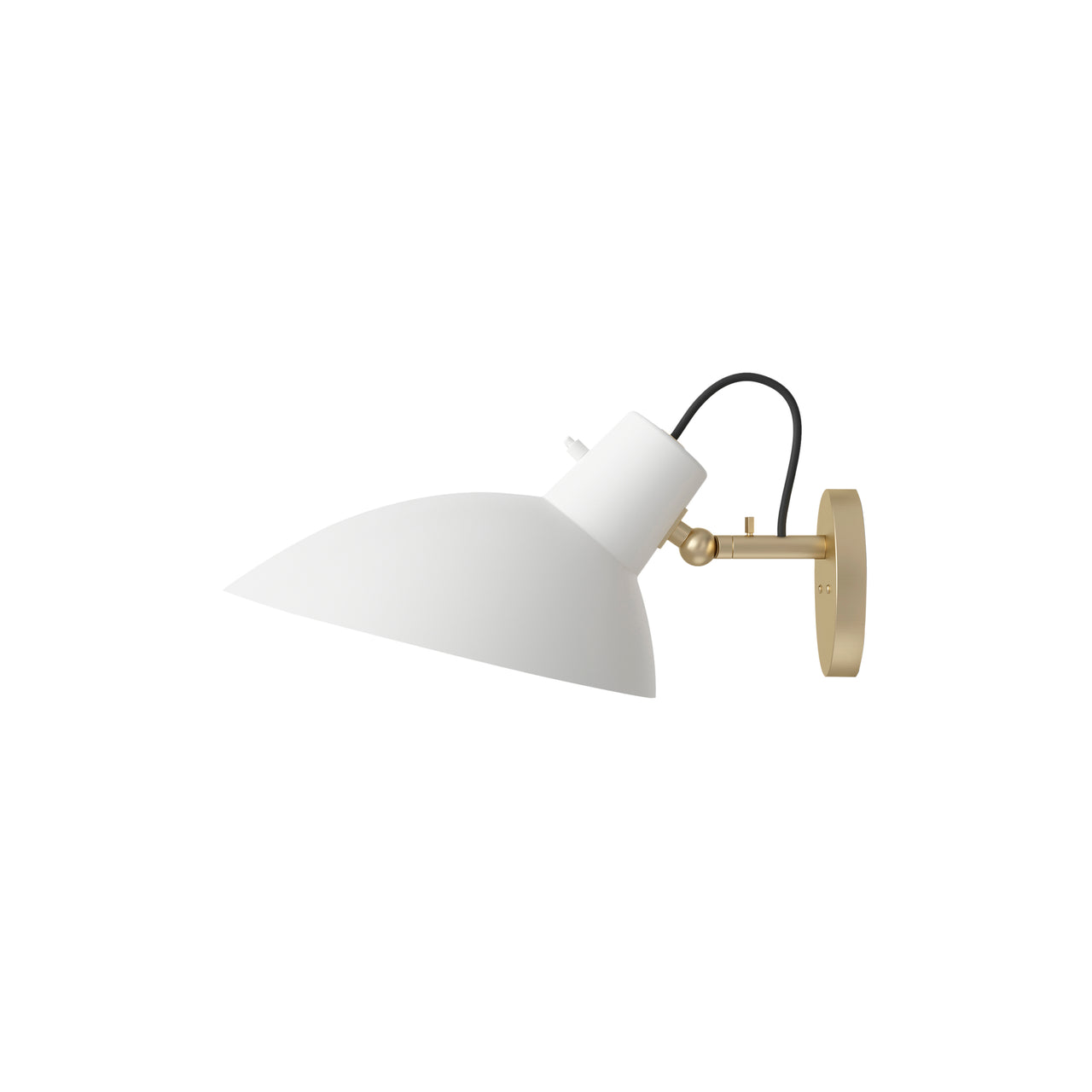 VV Cinquanta Wall Lamp with Switch: Brass + White
