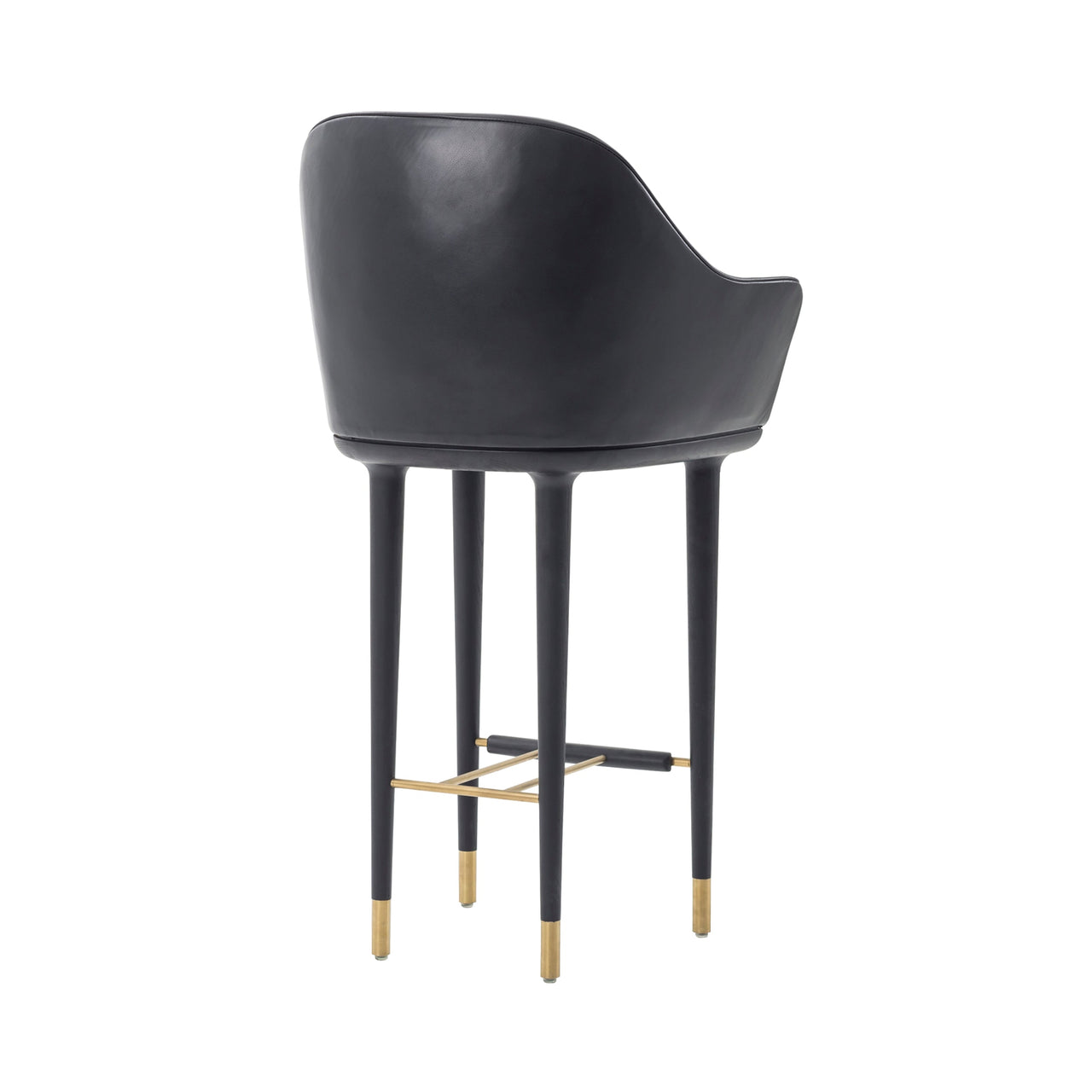 Lunar Bar Chair: Black Oak