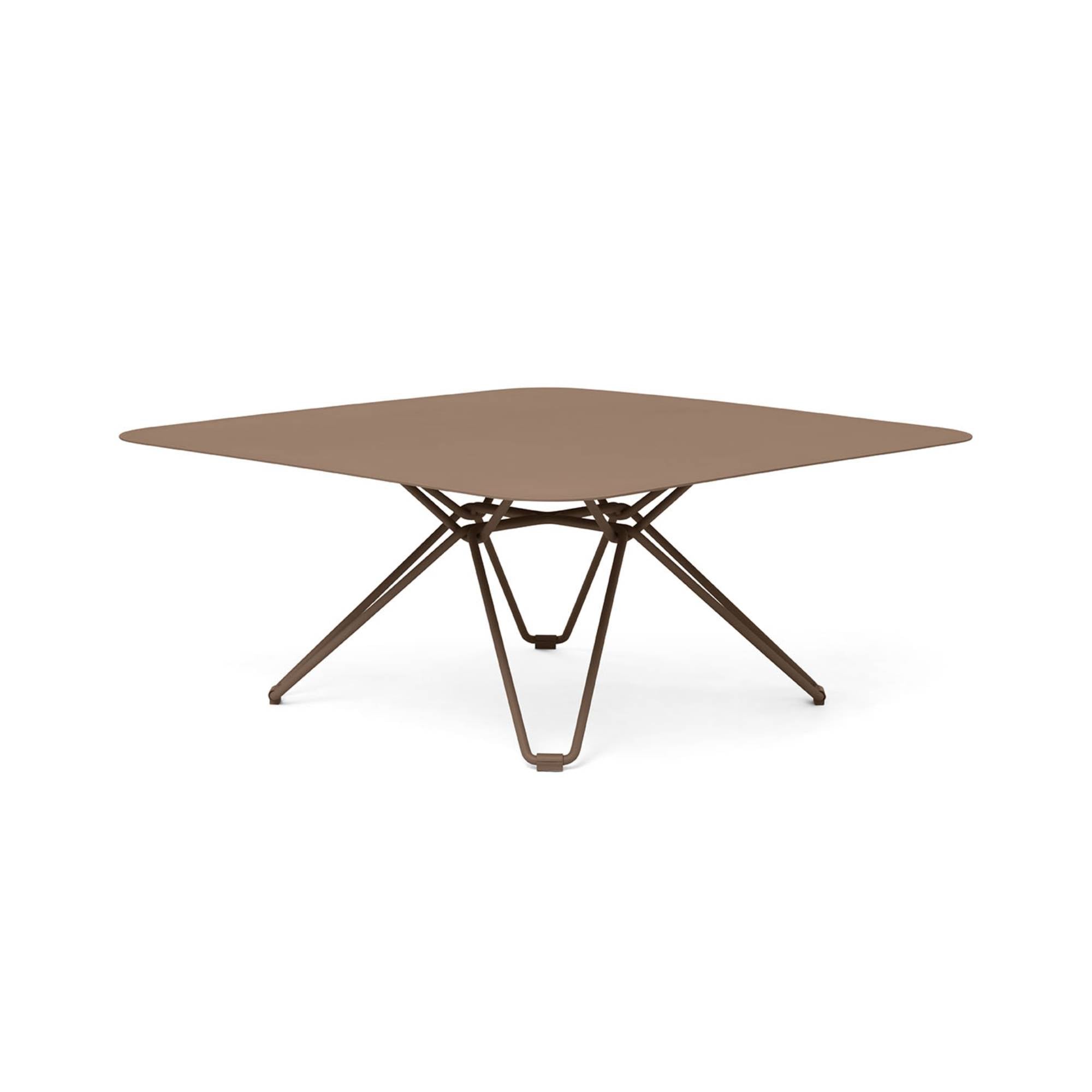 Tio Coffee Table: Square + Pale Brown Metal