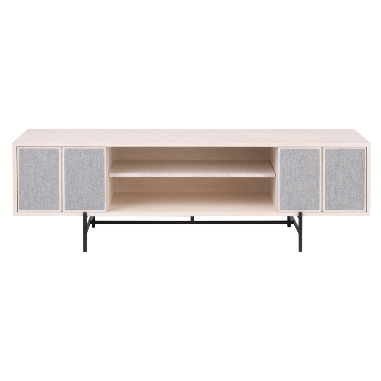 Canvas Media Unit Upholstery: Off White