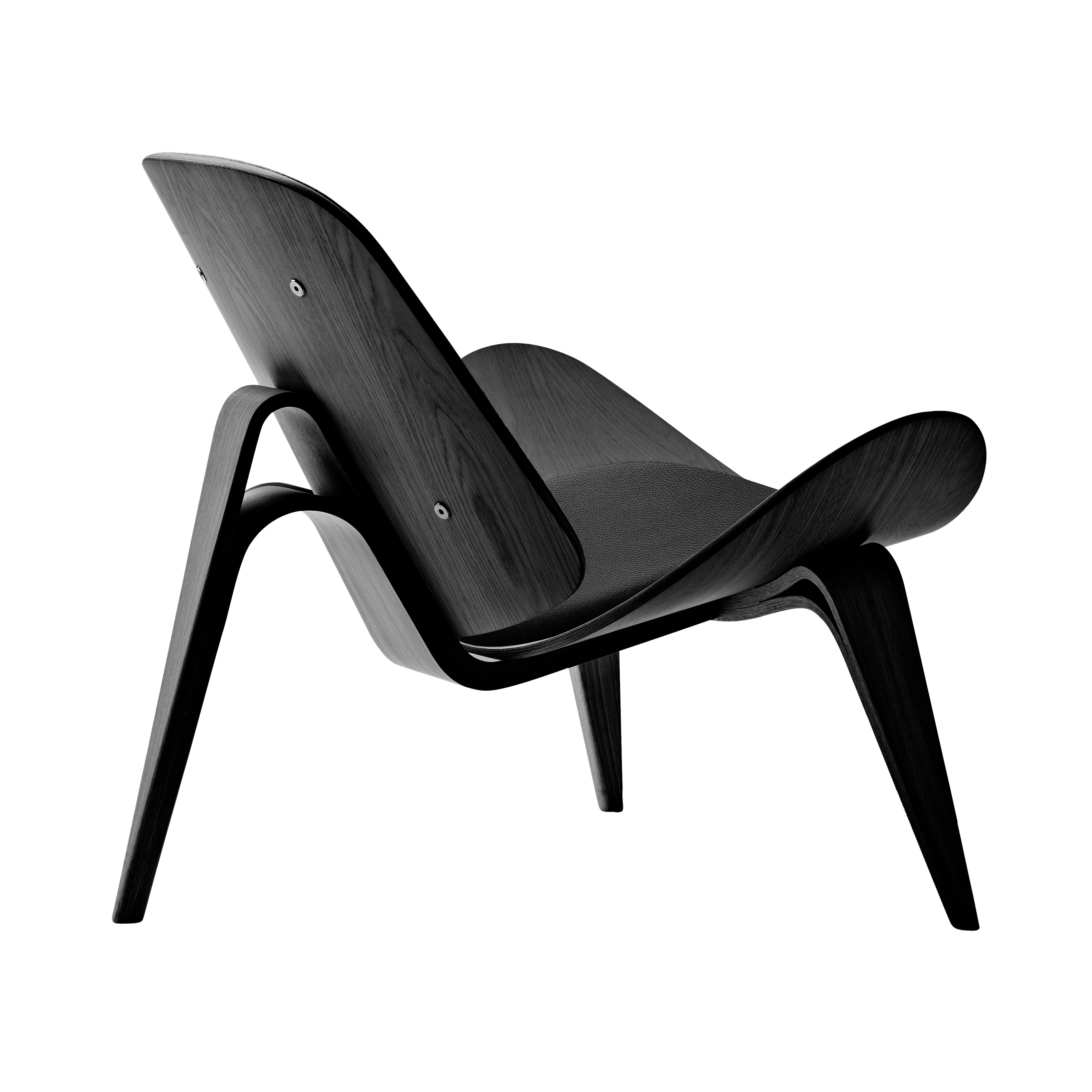 CH07 Shell Lounge Chair: Oak + Black Oak
