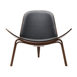 CH07 Shell Lounge Chair: Walnut + Lacquered Walnut