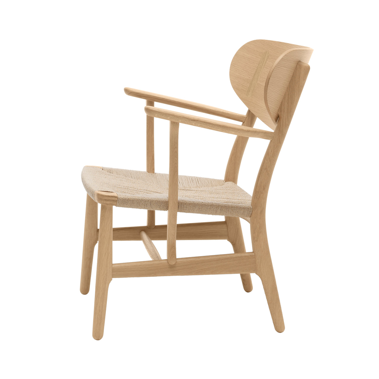 CH22 Lounge Chair: Natural + Oiled Oak + Without Cushion