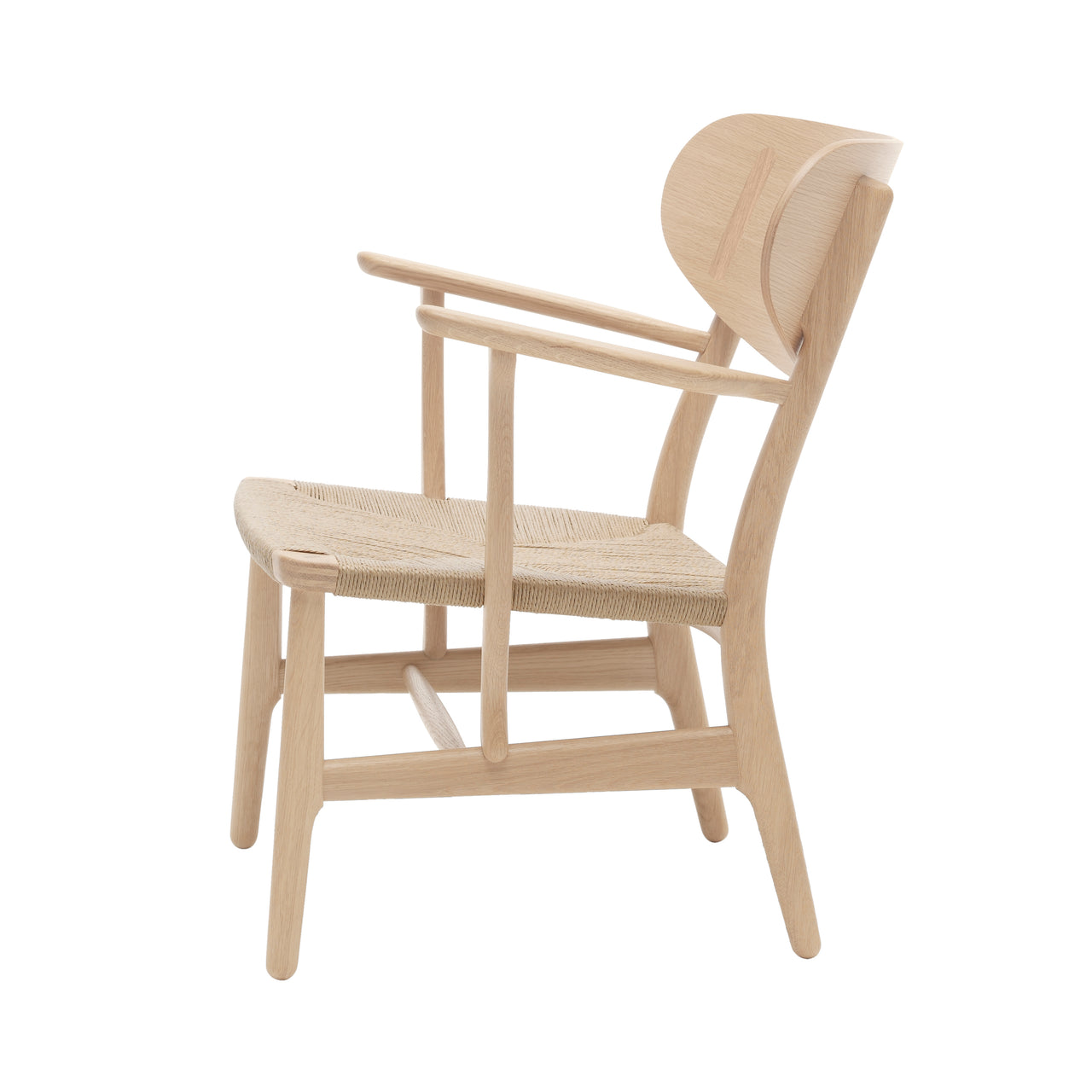 CH22 Lounge Chair: Natural + White Oiled Oak + Without Cushion