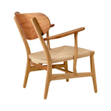 CH22 Lounge Chair: Natural + Oiled Oak +Teak + Without Cushion