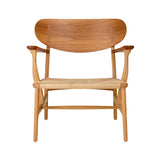 CH22 Lounge Chair: Natural + Oiled Oak +Teak + Without Cushion