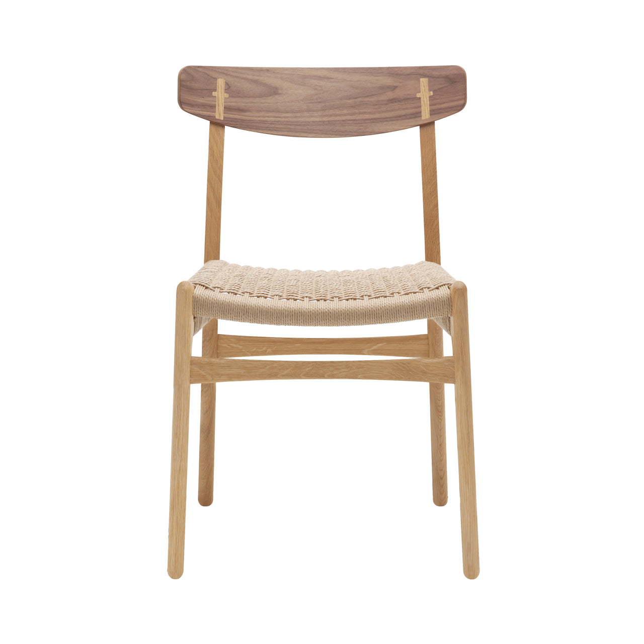 CH23 Dining Chair: Natural + Oiled Oak + Walnut + Without Cushion