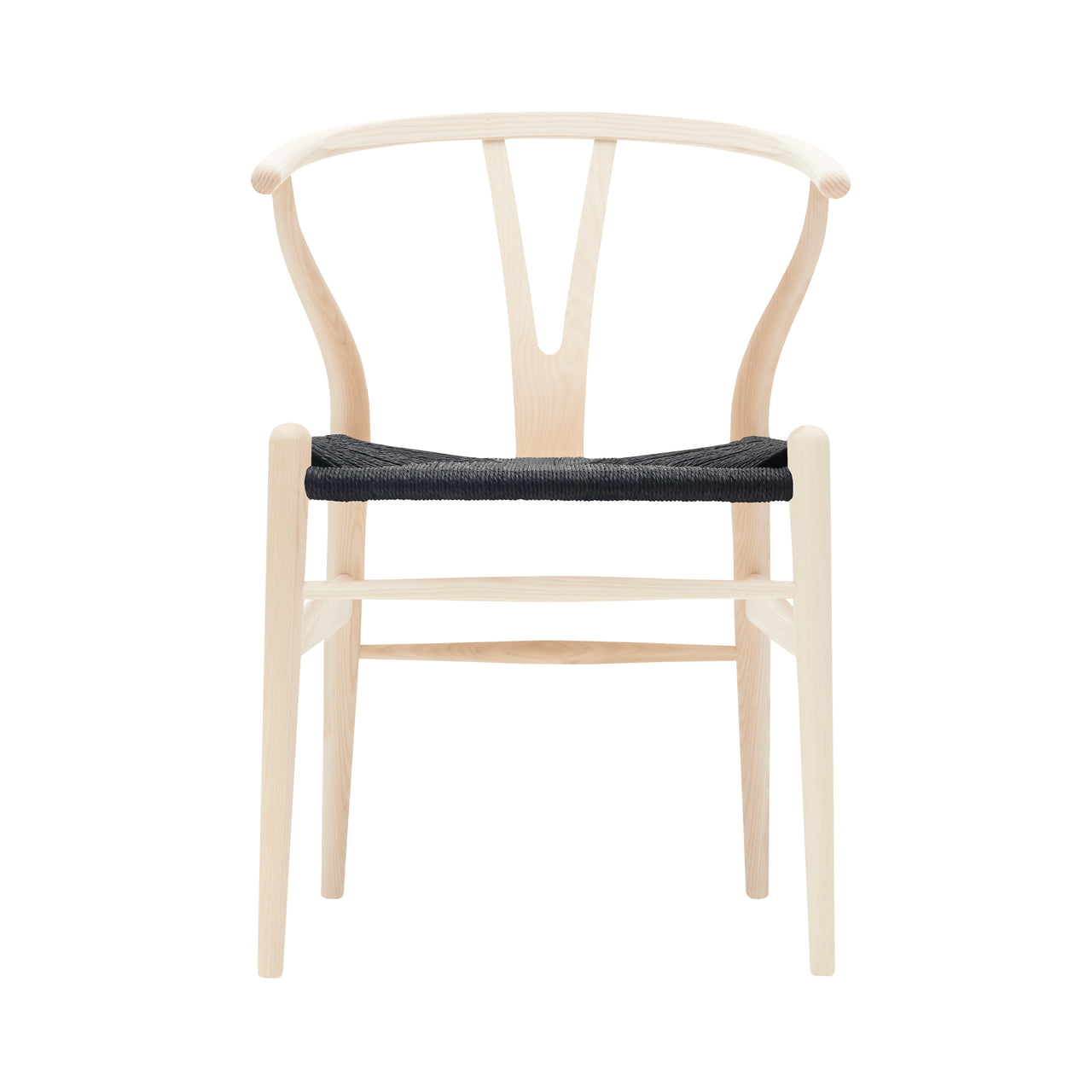 CH24 Wishbone Chair: Black + Soaped Ash