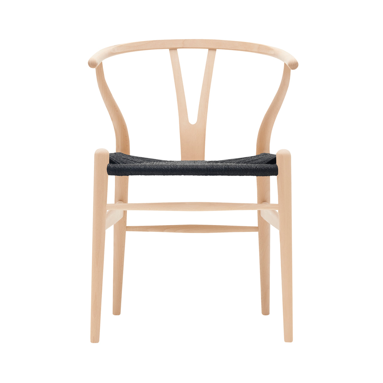 CH24 Wishbone Chair: Black + Soaped Beech