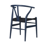 CH24 Wishbone Chair: Black + Blue Beech