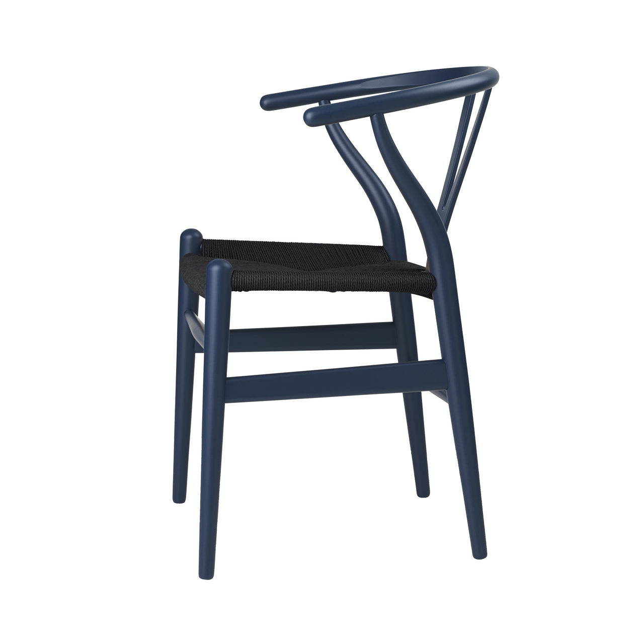 CH24 Wishbone Chair: Black + Blue Beech