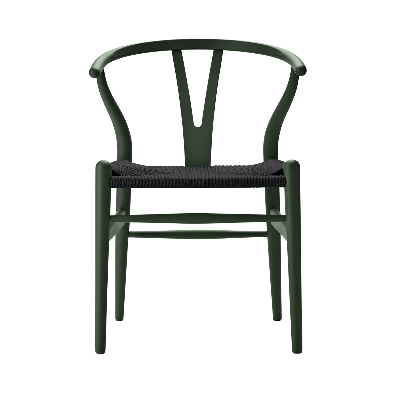 CH24 Wishbone Chair: Black + Green Beech
