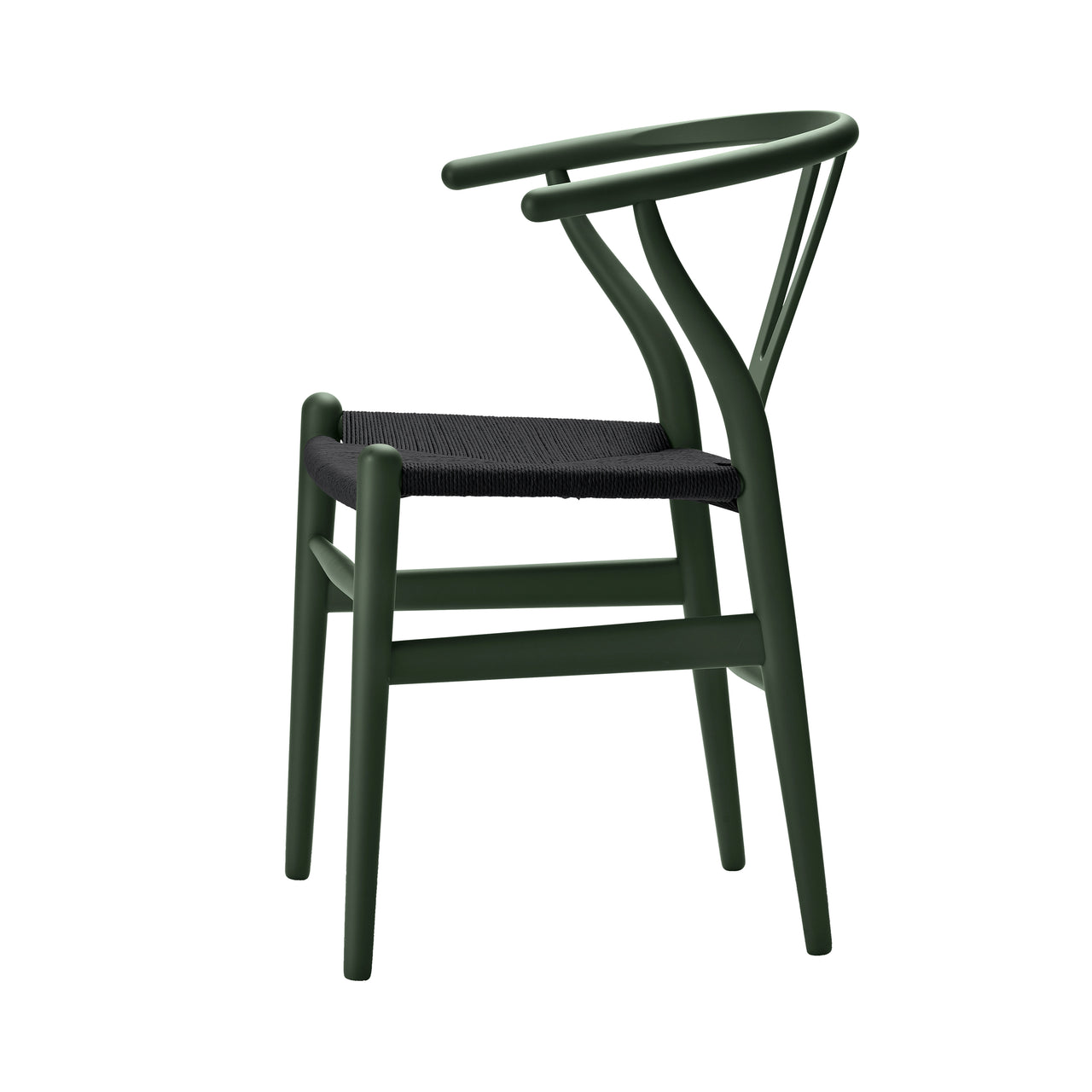CH24 Wishbone Chair: Black + Green Beech
