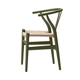 CH24 Wishbone Chair: Natural + Olive Green Beech