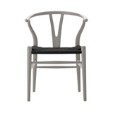CH24 Wishbone Chair: Black + Silver Grey Beech