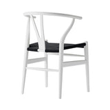 CH24 Wishbone Chair: Black + Natural White Beech