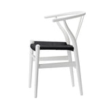 CH24 Wishbone Chair: Black + Natural White Beech