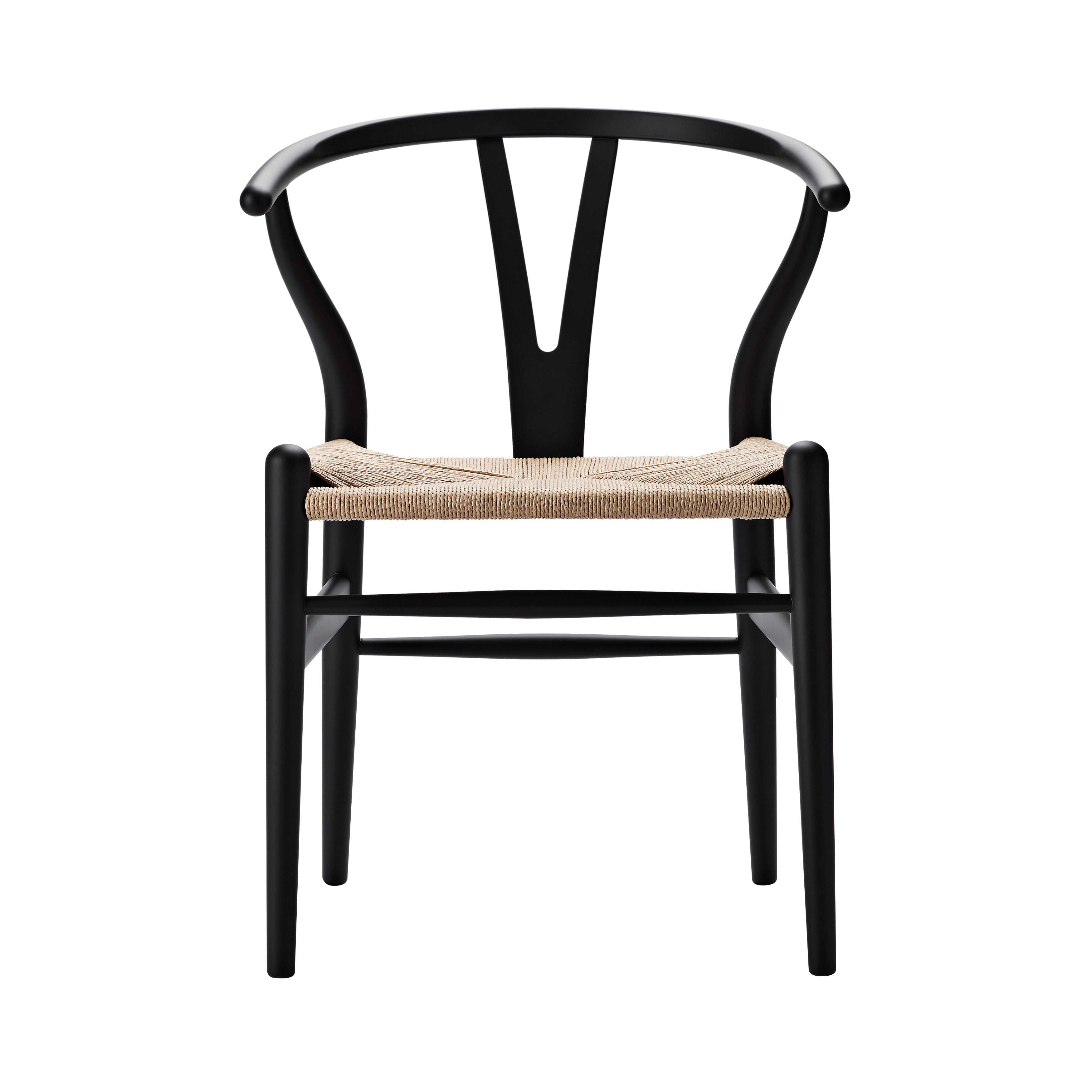 CH24 Wishbone Chair: Natural + Black Beech