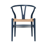 CH24 Wishbone Chair: Natural + Blue Beech