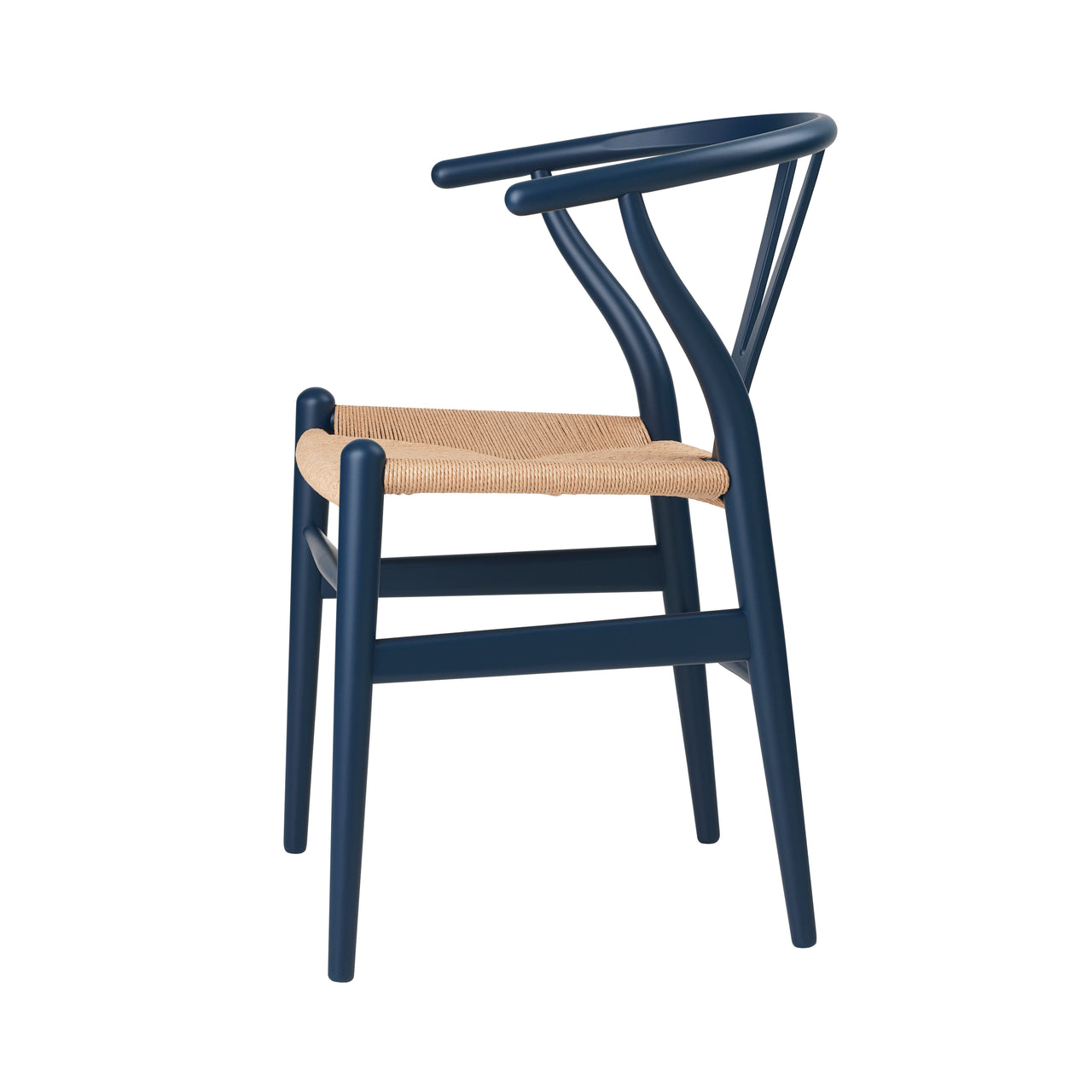 CH24 Wishbone Chair: Natural + Blue Beech