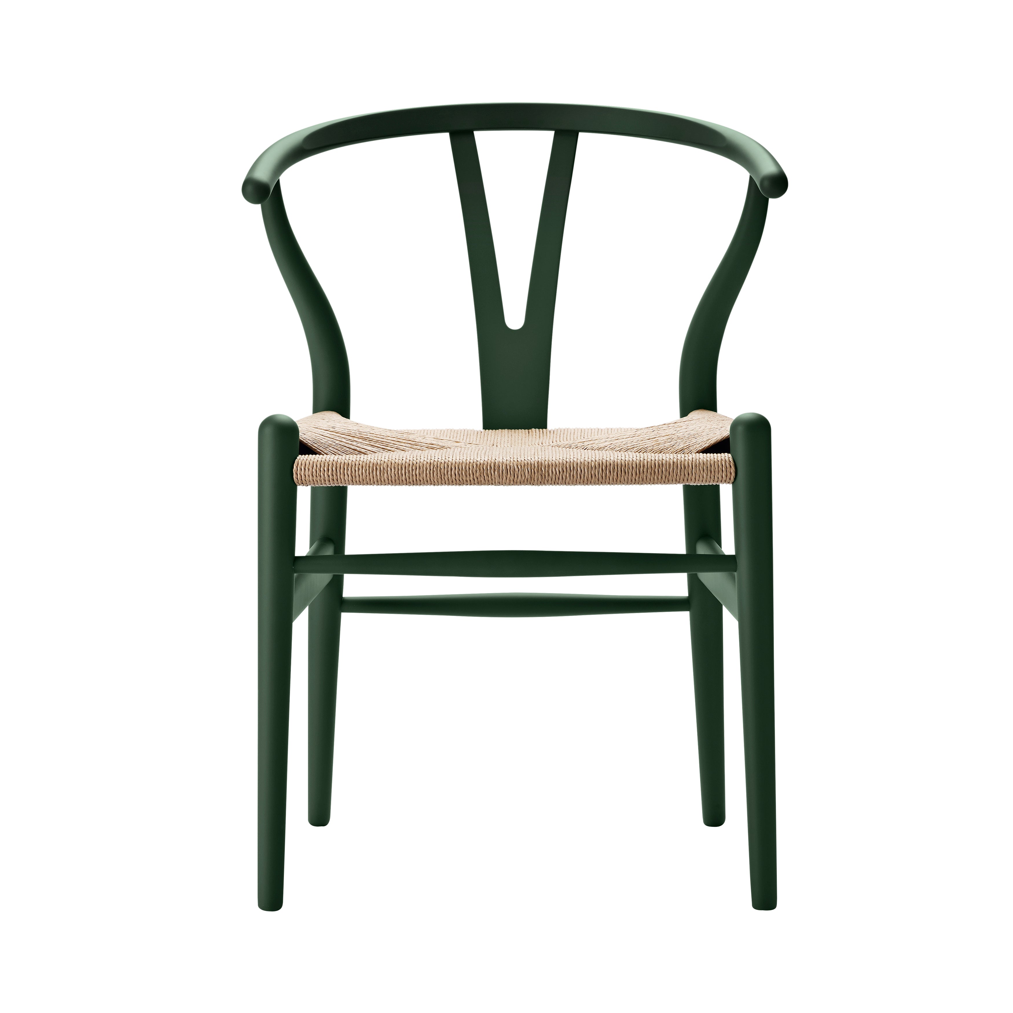 CH24 Wishbone Chair: Natural + Green Beech