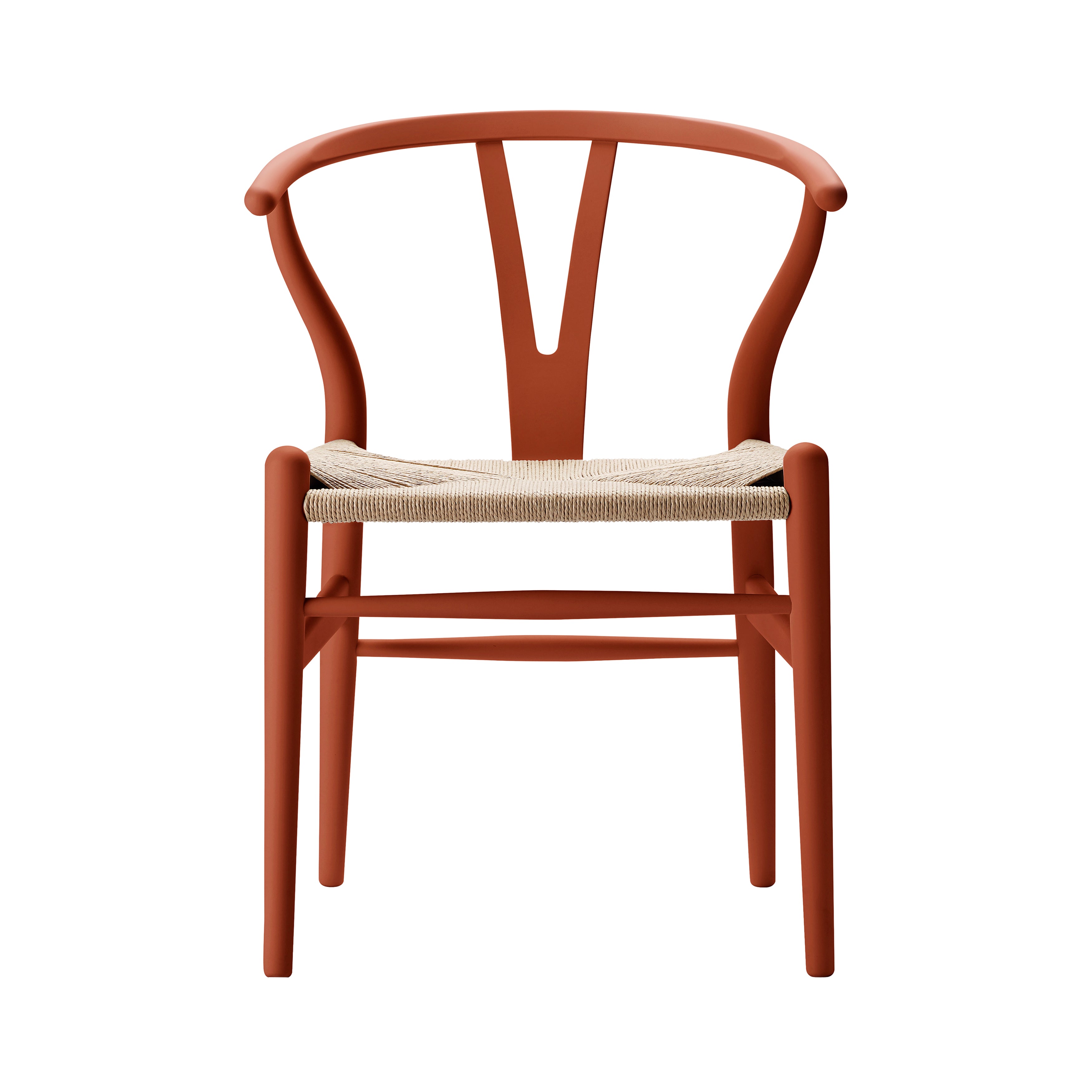 CH24 Wishbone Chair: Natural + Terracotta