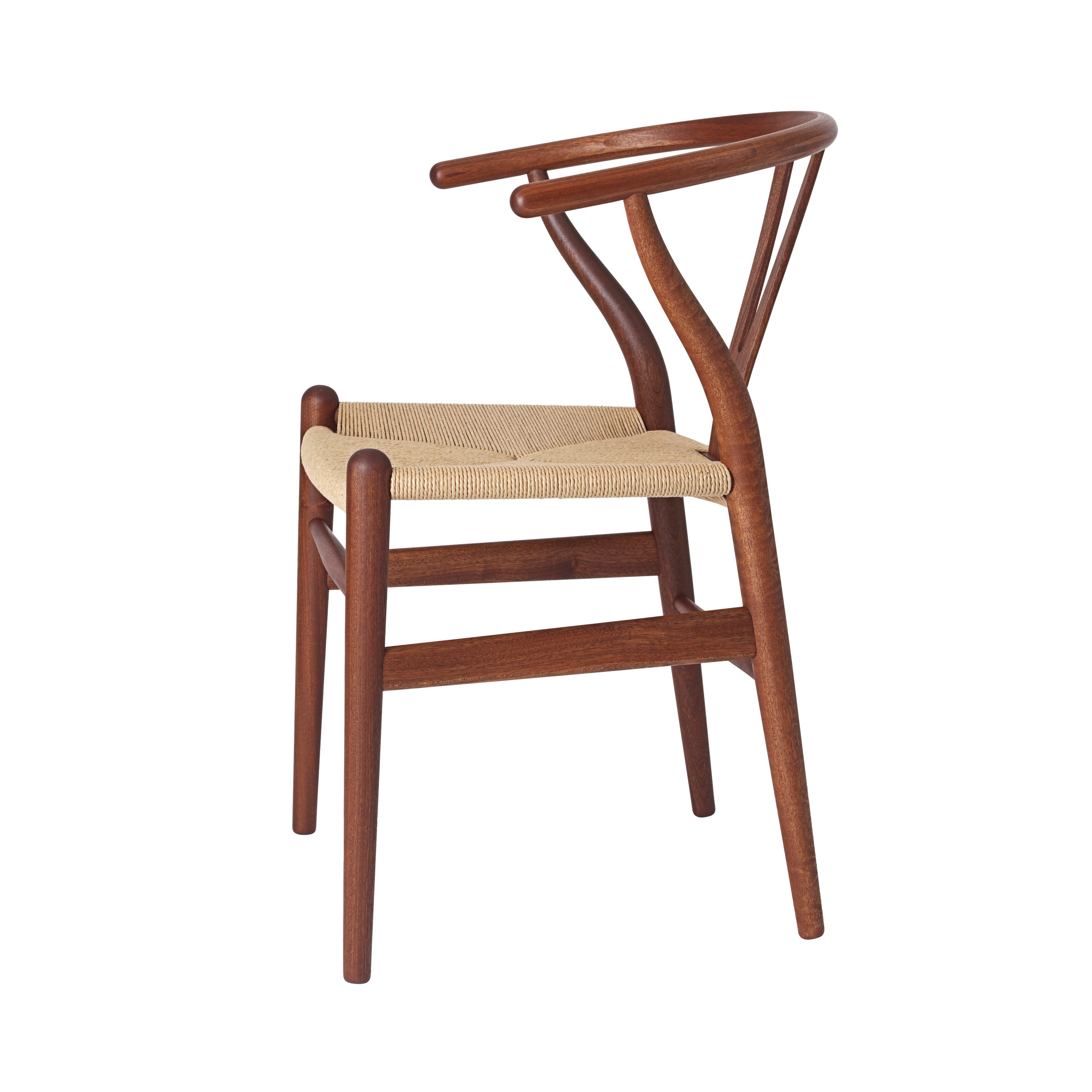 CH24 Wishbone Chair: Natural + Oiled Mahogany