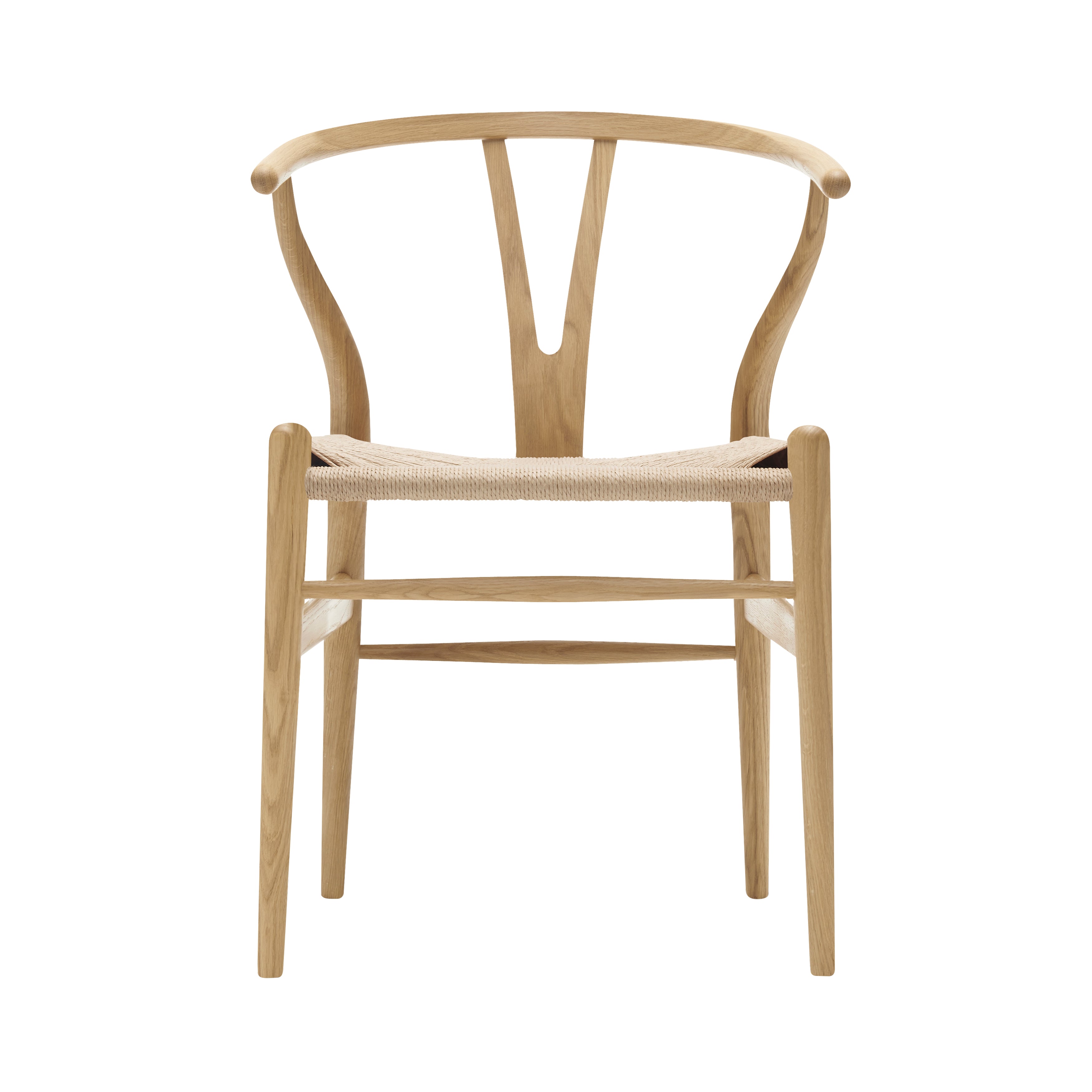 CH24 Wishbone Chair: Natural + Lacquered Oak
